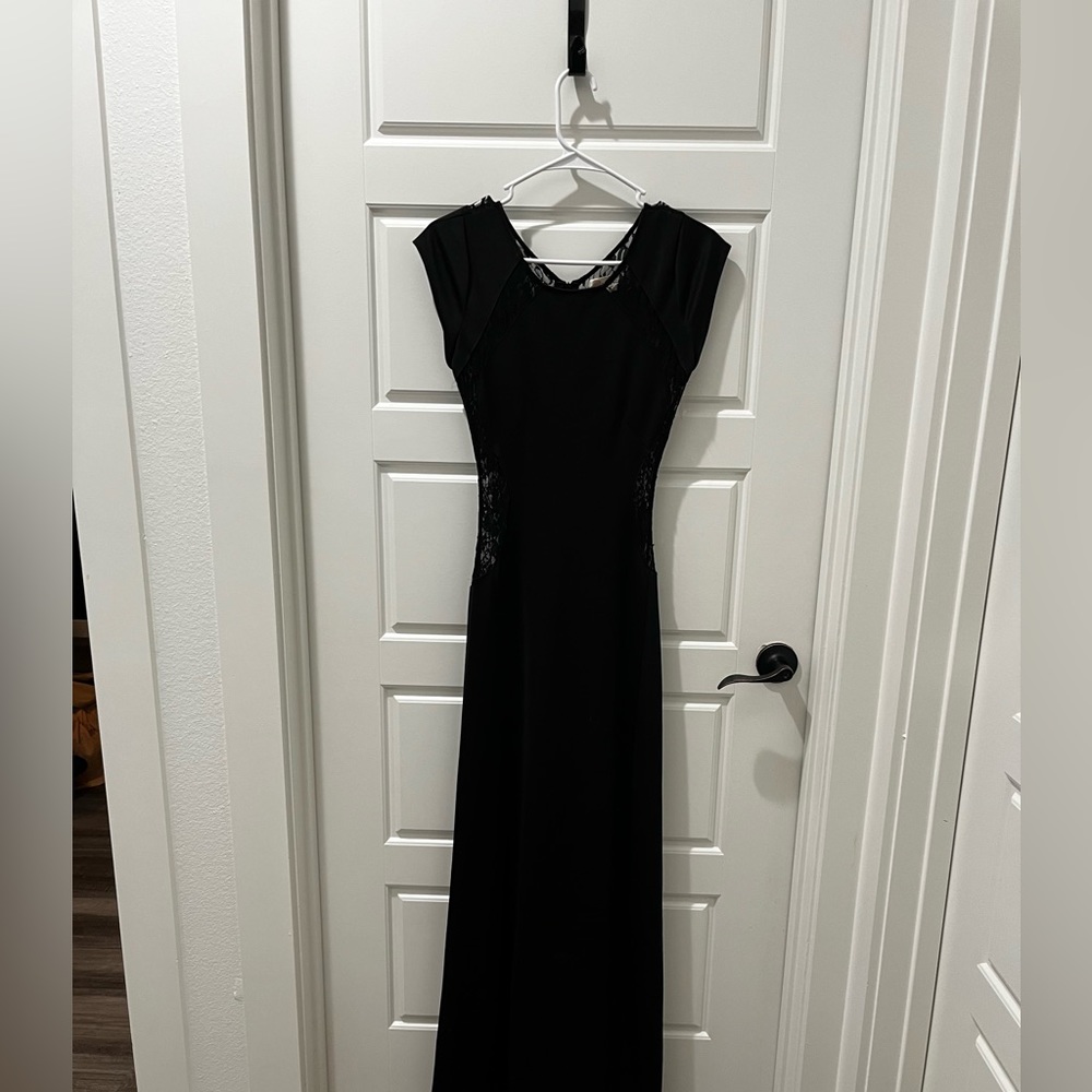 Black Gown w/ Sheer Lace Back